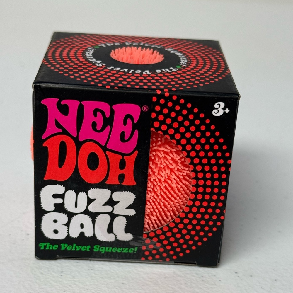 NeeDoh Fuzz Ball Velvet Squeeze Toy - Coral/Peach